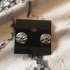 Zebra print earrings